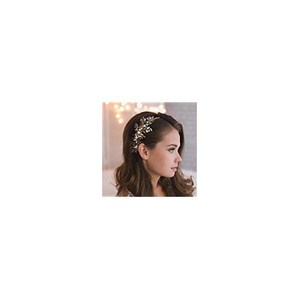 Kercisbeauty - Peigne de mariage avec strass et perles - Accessoire pour mariage, bal de fin dannée