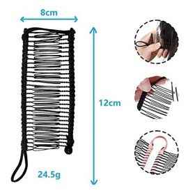 ZoeTekway Lot de 2 pinces à cheveux bananes antidérapantes vintage à 30 dents Accessoires de cheveux extensibles Peigne Clips