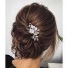 Wendalern Mariage Cristal Peigne À Cheveux Barrette Mariée Perle Peigne À Cheveux Strass Fleur Barrette À Cheveux Peigne Feui