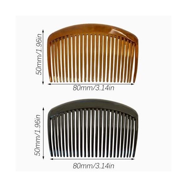 2 Pièces Peignes Côté, Français Pince à Peignes Latéraux Peigne à Cheveux, 23 Dents Plastique Peigne, pour Accessoires de Che