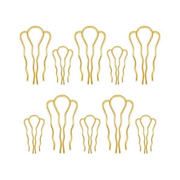 10 Pcs Épingle à Chignon Épingle à Cheveux en Alliage de Zinc Épingle à Cheveux en Forme de U 4 Dents Épingle à Cheveux de St