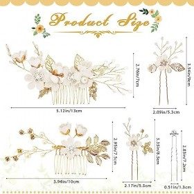 Kleemeiero 22PCS Accessoires de Cheveux de Mariée Pince à Cheveux de Mariage Peigne à Cheveux Mariée Broche Cheveux Mariage P