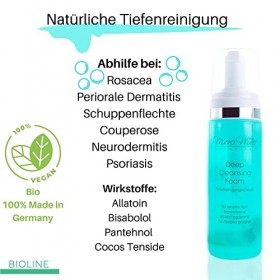 Marina Müller Cosmetics Mousse nettoyante profonde et apaisante pour homme et femme - Nettoyage en profondeur des pores pour 