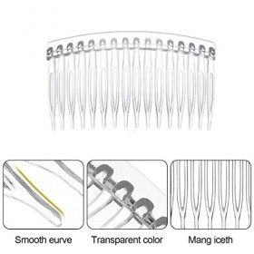 6 Pièces Peignes Latéraux Francais Pince à Peignes à Cheveux Dents Pince à Peignes à Cheveux en Plastique Peigne de Voile de 