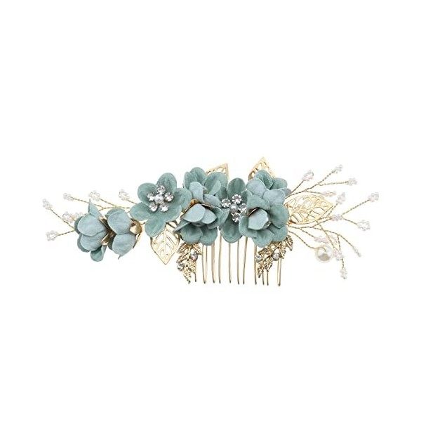 Peigne à Cheveux de Mariée Fleur Côté Pinces à Cheveux en Strass Perle Bandeau Floral Outils de Cheveux Accessoires pour Mari