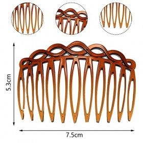 VEGCOO Peignes à Cheveux Décoratifs, 15Pcs Peignes Latéraux Cheveux Peigne à Cheveux Tressé Rétro en Plastique de Couleur Pur