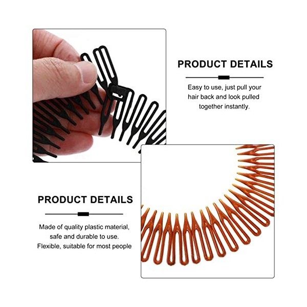 9 Pièces Extensible cheveux peigne,Extensible Peigne Extensible Full Circle Peigne,Plastique Full Circle Extensible Dents Pei