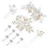 4 diadème de mariée rose ensemble avec 6 pinces à cheveux blanches accessoires de mariage pince à cheveux de mariée peigne fl