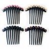 4 Pièces Peignes à Cheveux, Strass Dents Peigne à Cheveux Accessoires pour Cheveux, Accessoires de Coiffure Vintage, pour Fil