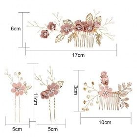 4 Pièces Épingles à Cheveux de Mariée Peigne Décoration De Mariage Accessoires de Bijoux de Cheveux de Mariage de Fleurs Pour