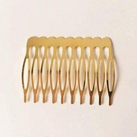 Lurrose 30pcs 10 Dents Métal Doré Classique Dents En Métal Cheveux Côté Peignes De Mariage Voile Peignes Pour Femmes et Fille