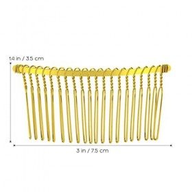 Frcolor Peigne à cheveux en métal créatif cheveux accessoires peigne clip avec des dents pour les femmes, 12pcs argent, or, 