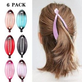NITAIUN 6 Pièces Pinces à la Banane Pinces à Cheveux Peignes de Poisson Banane Queue de Poisson Clip Porte-Queue de Cheval Ba