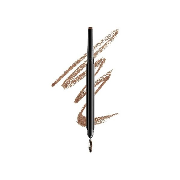 NYX Professional Makeup Crayon à Sourcils Precision Brow, Double-Embout avec Crayon Plat et Goupillon, Teinte : Taupe 02 