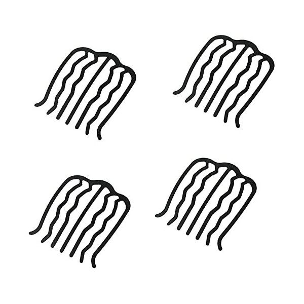 KINDOYO Épingles à Peigne en Métal - Épingles à Cheveux en Forme de U Peignes Latéraux Vintage Noir pour Chignon Pinces à Che