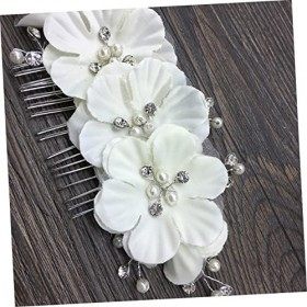 minkissy Peigne à cheveux en strass pour mariage Peigne à cheveux de mariée Blanc Peigne latéral de mariée Peigne à cheveux e