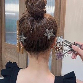 Lot de 5 pinces à cheveux invisibles extensibles en forme de U - Peigne vintage en forme détoile - Accessoires de coiffure p