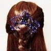 Bridal Hair peigt bleu strass de cheveux épingle à cheveux cristallines