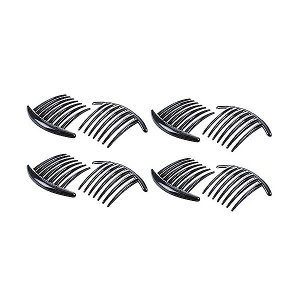 WLEWSR 8Pcs Peigne Barrette Accessoires Plastique Dame Femmes Mode Noir