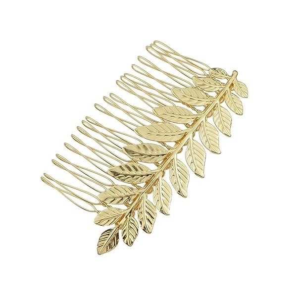 FRCOLOR Argent Barrettes Argent Argent Casque Cheveux Peigne Clip Argent Mariée Peigne Barrette Cristal Peigne Cheveux Feuill