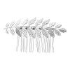 FRCOLOR Argent Barrettes Argent Argent Casque Cheveux Peigne Clip Argent Mariée Peigne Barrette Cristal Peigne Cheveux Feuill