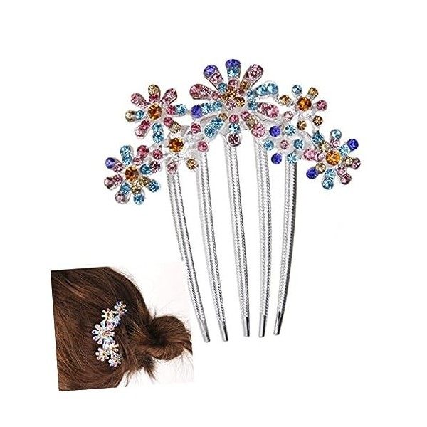 FRCOLOR De Mariage Violet Cheveux Accessoires Pinces À Cheveux De Femmes De Mariée Fleur Cheveux Peigne De Mariage Femmes Pei