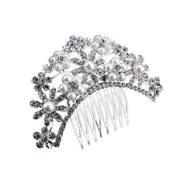 minkissy Breloques de cheveux en cristal - Accessoires de cheveux de mariée - Accessoires de cheveux en perles - Peigne à che