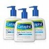 Cetaphil Lot de 3 flacons de nettoyant quotidien pour le visage pour peaux normales à grasses 236,8 ml Crème Jour et Nuit