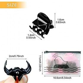 Hanyousheng Mini Pinces à Cheveux, 30 Pièces Petite Pince Cheveux Femme, Petits Clips Antidérapantes, Griffes à Cheveux en Ac