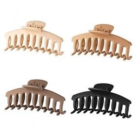 Lot de 4 Grandes Pinces à Cheveux, Antidérapantes, Femme, Pinces à Cheveux Griffe pour Cheveux épais, Accessoires de Coiffure