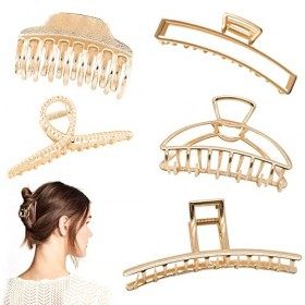 5 pièces Pince Cheveux Femme Metal, Grandes pinces à cheveux à Maintien Sécurisé, pinces à cheveux pour femme et fille, pince
