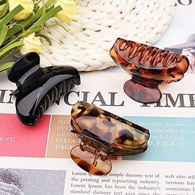 Pince à Griffes Cheveux, Lot de 3 Pince à Cheveux Léopard Plastique Pince a Cheveux Con Griffes Épaisses Petite Pince à Cheve