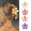 IOSPKKIO® Lot de 4 pinces à cheveux en forme de fleur - Fixation forte - Grandes pinces à cheveux pour cheveux épais - Antidé