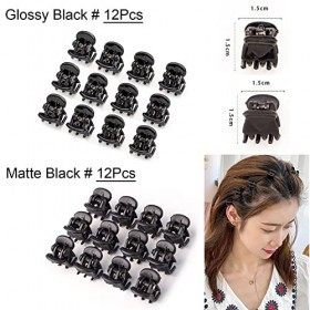 Rnitle 24 Pièces Mini Pinces à Cheveux,Petites Pinces à Cheveux Antidérapantes en Plastique Mini Pinces à Griffes de Cheveux,