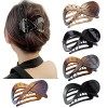 Kavya Pince à Cheveux Noir Vintage, Grande Pince Cheveux Femme Epais Grosse Barrette Cheveux Femme Fille, Pince a Cheveux Fem