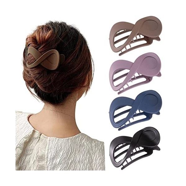 Kavya Pince à Cheveux Noir Vintage, Grande Pince Cheveux Femme Epais Grosse Barrette Cheveux Femme Fille, Pince a Cheveux Fem