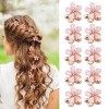 Lot de 10 Mini Mini Pinces à Cheveux en Diamant, Mini Pince à Cheveux en Forme de Fleur, Griffe en Métal Accessoires pour Che