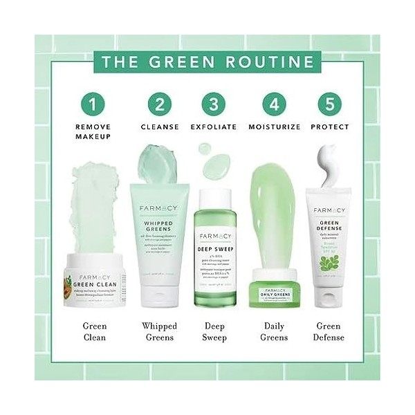 Farmacy Whipped Greens Lavage du visage - Nettoyant moussant pour le visage sans huile pour peaux mixtes et grasses 5,0 fl o ...