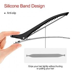 Mesybveo 6 Pièces Pince Crocodile Cheveux, Pinces à Cheveux Antidérapantes, Pinces à bec de Canard Clips, Pince Coiffeur de P