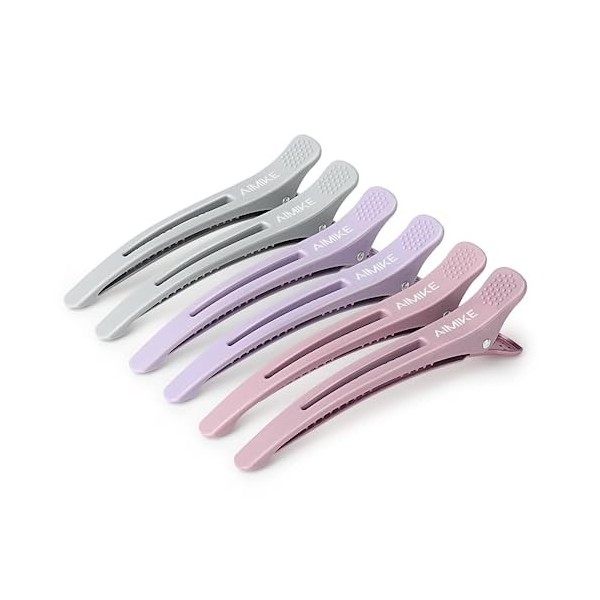 AIMIKE 6pcs Pince Crocodile Cheveux, Pince Cheveux Antidérapante Sans Trace, Pinces Cheveux Femme Pour Sectionnement Coupe, P