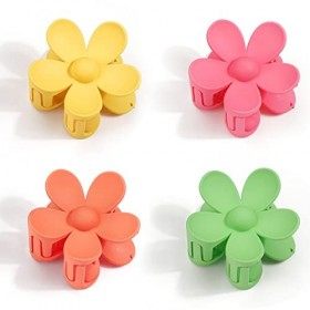 MiDoDo 4pcs Barettes Cheveux Fille Femme Fleur, Pince à Cheveux Fleur Mate antidérapante forte grip femmes minces grandes pin