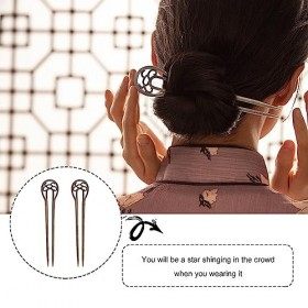 Lurrose 2pcs bronze dépingles à cheveux en forme de U Vintage Fourche à cheveux bâtons pour cheveux longs Bronze 