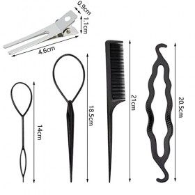 VEGCOO 60 Pièces Pince Crocodile Cheveux, 45mm Pinces Locks et Ensemble Tressé pour Filles Femmes Coiffures Bricolage