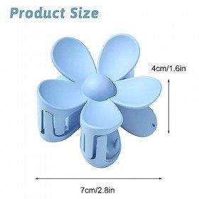 Pack of 6 Grandes Pinces à Cheveux Fleur Mates, pince Griffes Anti-Dérapante pour Cheveux épais et Fins, colourful mix pour f