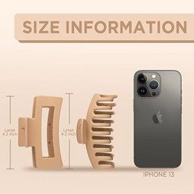 Wekin Lot de 8 grandes pinces à cheveux de 10,9 cm pour femmes et filles, forte tenue mate pour femmes cheveux épais et fins,