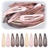 30Pcs Snap Cheveux Clips, 5 cm Barrettes à Cheveux, Barrettes à Cheveux en Métal, Pinces à Cheveux pour Femmes Filles Enfants