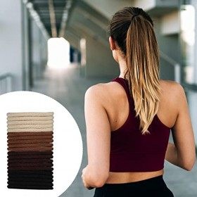 Zou.Rena Lot de 4 petites pinces à cheveux de 5,1 cm et 40 élastiques à cheveux, pinces à cheveux de taille moyenne pour femm