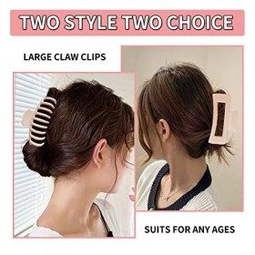 AURKATH Lot de 8 grandes pinces à cheveux de 10,9 cm pour cheveux fins et épais bouclés - 2 styles - 4 couleurs neutres - Ant