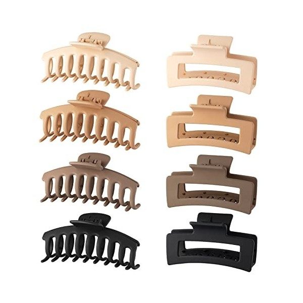 Wekin Lot de 8 pinces à cheveux pour femmes et filles, pinces à cheveux pour cheveux épais, cheveux fins, solides, grande ten