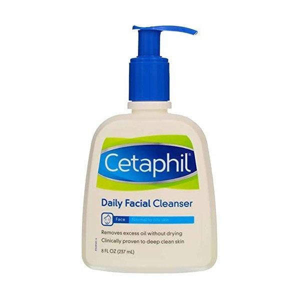 Cetaphil Nettoyant Visage Quotidien, peau normale à grasse - 8 fl oz pack de 2 Crème Jour et Nuit